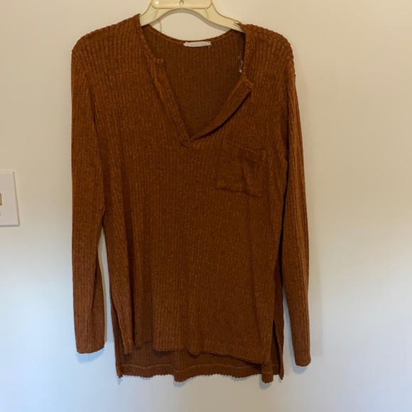 Women’s oversized ribbed v neck - Picture 1 of 2